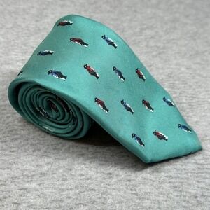 Vintage Charing Cross Turquoise Novelty Penguin Silk Tie Classic Preppy Holiday